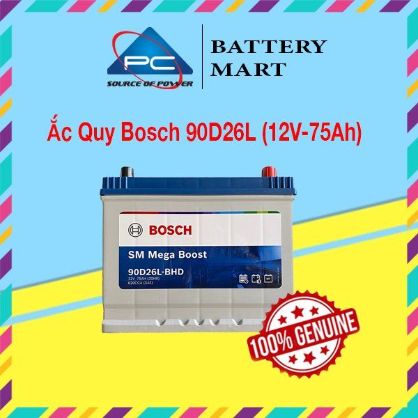 Ắc Quy BOSCH 90D26L-BHD 12V-75AH - ảnh 2