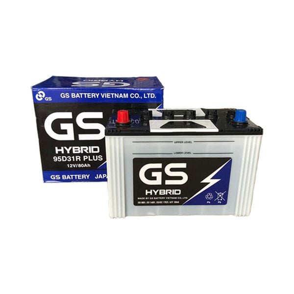 ẮC QUY GS HYBRID 95D31R, 12V-80AH