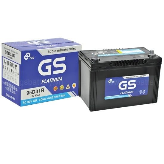 ẮC QUY GS MF 95D31R, 12V-80AH