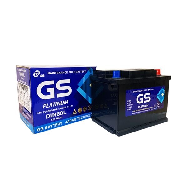 ẮC QUY GS MF DIN60L, 12V-60AH