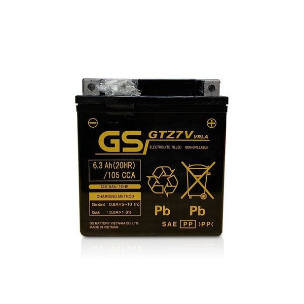 ẮC QUY GS KHÔ GTZ7V, 7V-6.3AH