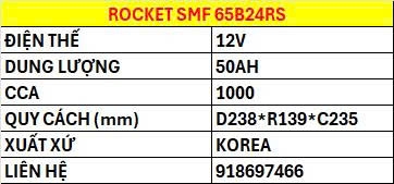 ẮC QUY ROCKET SMF 65B24RS - ảnh 3
