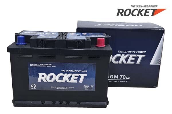 ẮC QUY ROCKET, START STOP AGM L3, 12V-70AH - ảnh 3
